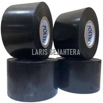 Wrapping tape polyken 4" X 30M Hitam & Putih Di Jember